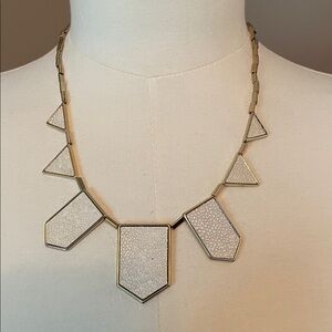 House of harrow Elegant Gold and Cream Geometric Necklace
